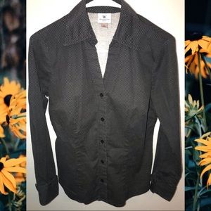 Ladies Worthington Blouse Polka Dots Size 8